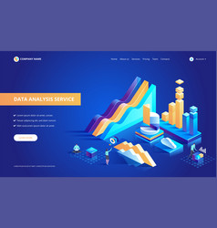 Data Analysis Service Isometric Abstract