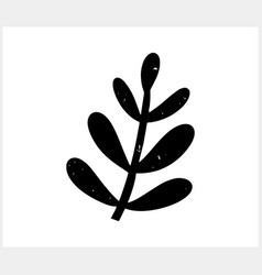 Doodle Leaf Of Palm Or Fern Icon Isolated Cartoon