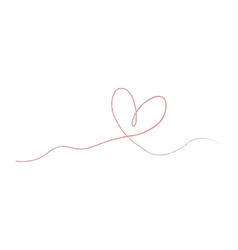 Hand Sketch Drawing Pink Line Heart Love Doodle