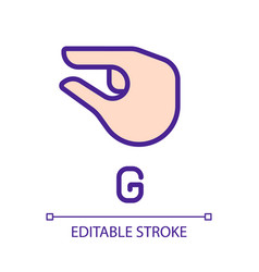 Sign For Letter G In Asl Pixel Perfect Rgb Color