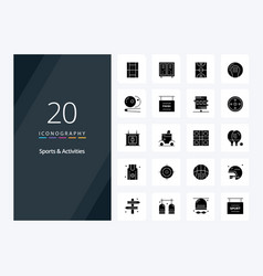 20 Sports Activities Solid Glyph Icon For