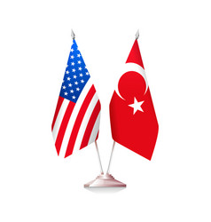 Flags Of Usa And Turkey