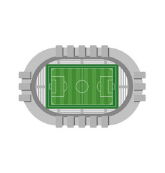 Football Stadium Aerial View On White Background