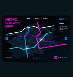 Futuristic Smart City Map Underground Metro