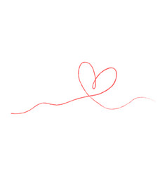 Hand Sketch Drawing Red Line Heart Love Doodle