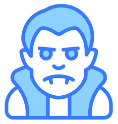 Scary Man Blue Outline Icon