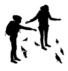 Silhouettes Of A Young Girl In Two Versions