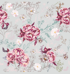 Vintage Pattern With Peony Flowers