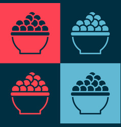 Pop Art Caviar Icon Isolated On Color Background