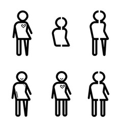 Transgender Black Line Icon Set