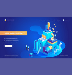 Data Analysis Service Isometric Abstract