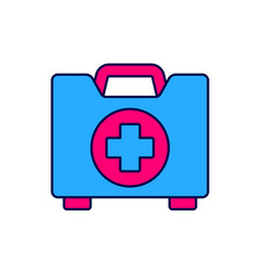 Filled Outline First Aid Kit Icon Isolated On