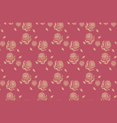 Pink Rose Pattern Background With White Outlines