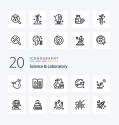 20 Science Line Icon Pack Like World Science