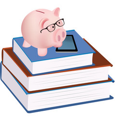 Piggy Bank Over Books