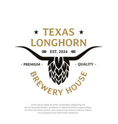 Vintage Texas Longhorn With Hop Brewery Logo