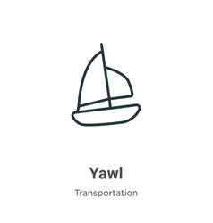 Yawl Outline Icon Thin Line Black Icon Flat