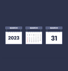 31 March 2023 Calendar Icon For Schedule