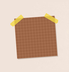 Brown Grid Notepaper Journal Sticker