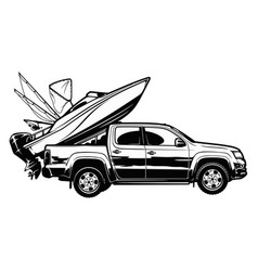 Go Fishing - Boat And Suv Car - Template