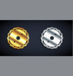 Gold And Silver Circular Saw Blade Icon Isolated