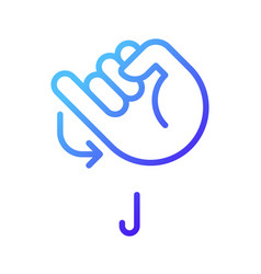 Letter J Sign In Asl Pixel Perfect Gradient