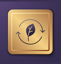 Purple Recycle Symbol With Leaf Icon Isolated