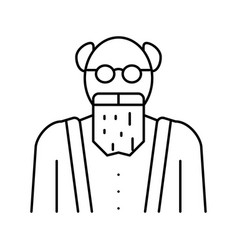 Elderly Man Grandfather Line Icon