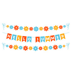 Hello Summer Bunting Garland Red Orange And Blue