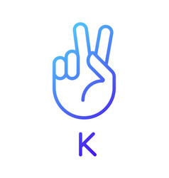 Letter K Sign In Asl Pixel Perfect Gradient