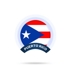 Puerto Rico National Flag Circle Button Icon