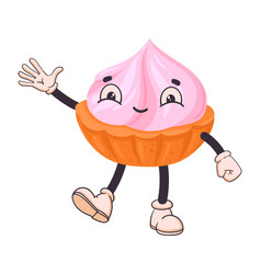 Cartoon Cake Mascot Funny Cupcake Emoji