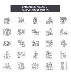 Engineering And Surveing Services Line Icons