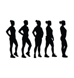 Muscular Woman Silhouette On A White Background