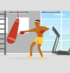 Olympic Sport With Man Kicking Punching Bag