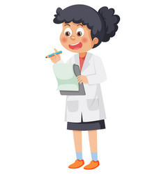 Scientist Girl Cartoon Character