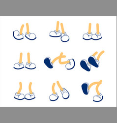 Set Of Cartoon Feet In Shoes Retor