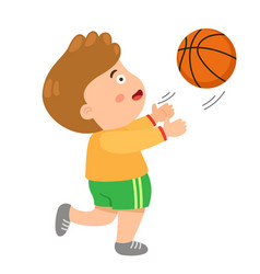 Kid Boy Playing Basketball