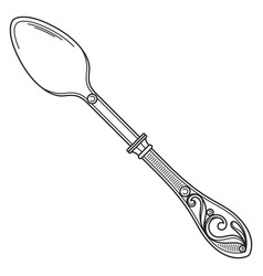 Vintage Spoon Drawing Old Silverware Retro