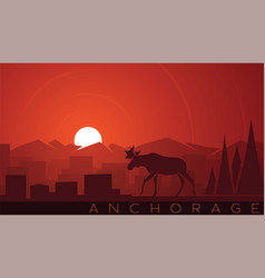 Anchorage Low Sun Skyline Scene