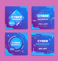 Icy Cyber Monday Instagram Posts Template Design