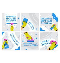 Social Media Post Set For Cleaning Service Promo