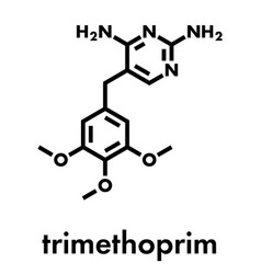 Trimethoprim Antibiotic Drug Molecule Skeletal