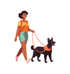 Woman And Dog Walking