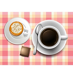 A Topview Of Table With Coffee Cookie