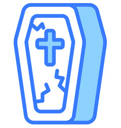 Coffin Halloween Blue Outline Icon