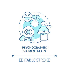 Psychographic Segmentation Blue Concept Icons Set