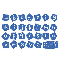 Set Of Handwritten Alphabet Letters Cutout Style