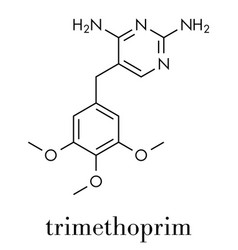 Trimethoprim Antibiotic Drug Molecule Skeletal