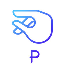 Letter P Sign In Asl Pixel Perfect Gradient